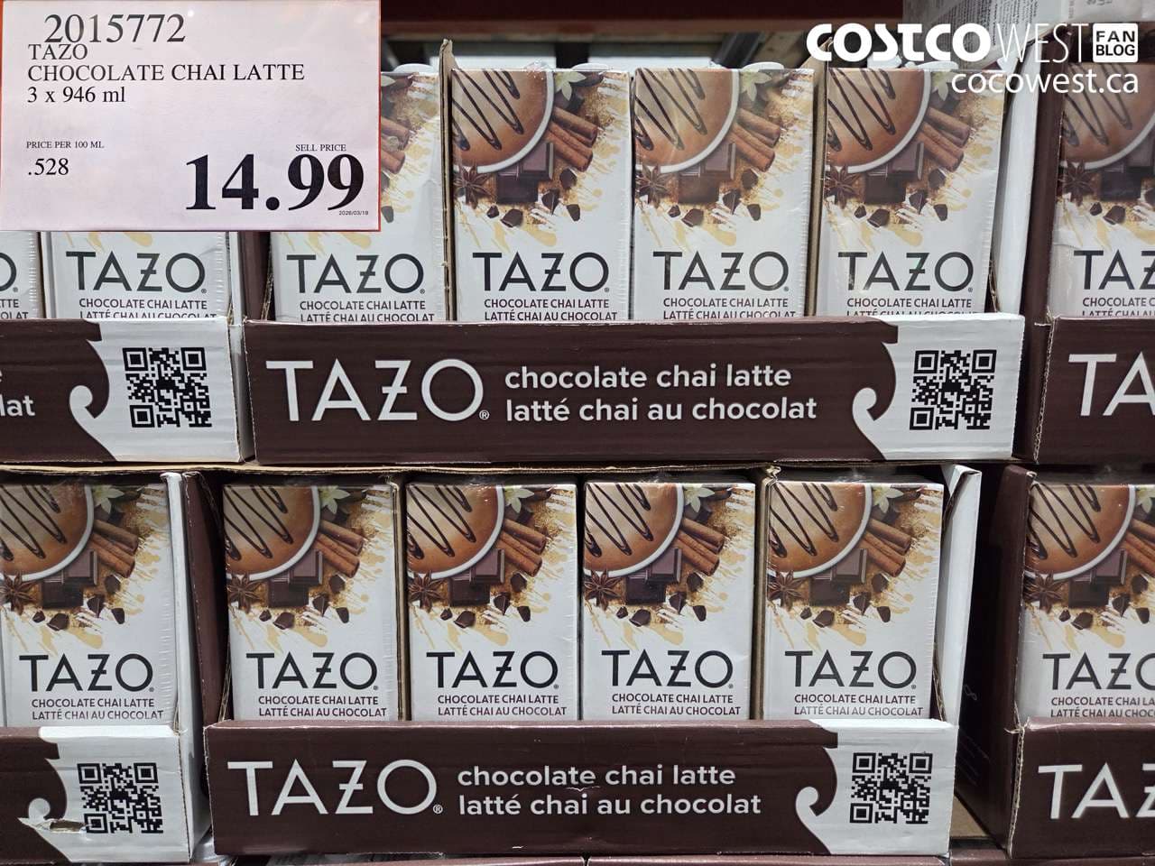 TAZO CHOCOLATE CHAI LATTE 3 X 946 ML