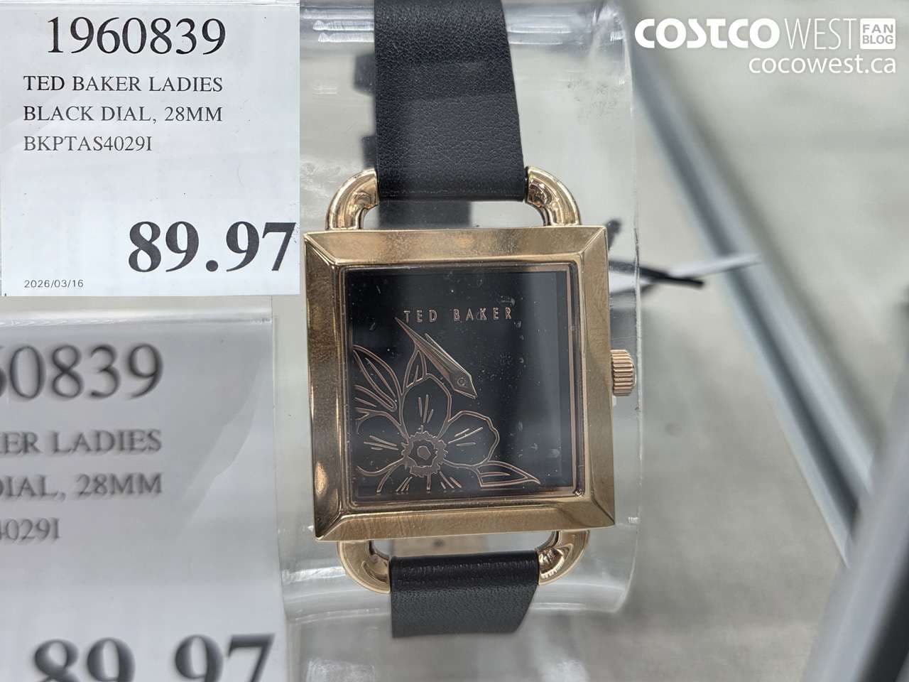 TED BAKER LADIES BLACK DIAL, 28MM BKPTAS4029I
