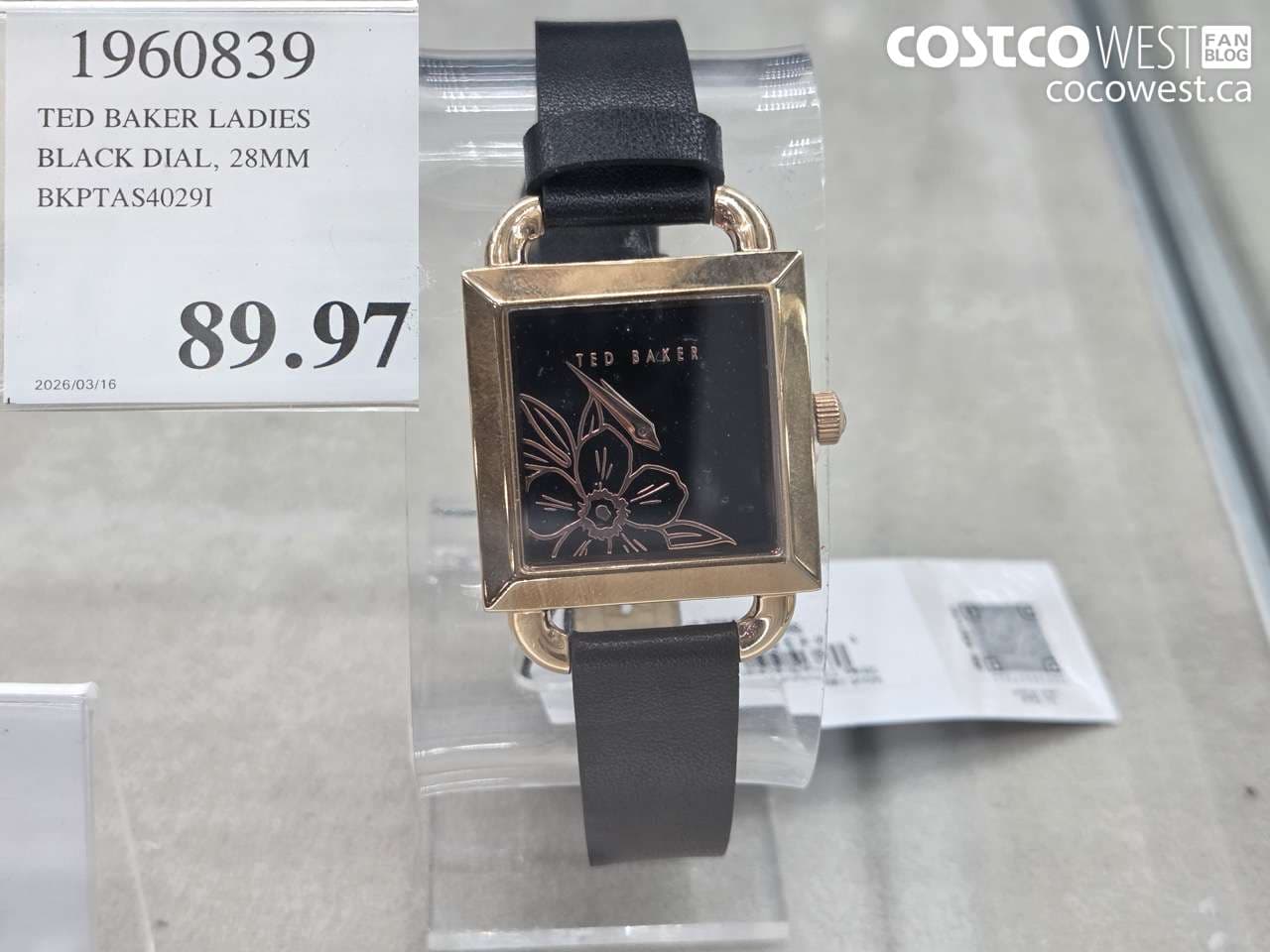 ted baker ladies black dial 28mm bkptas4029i