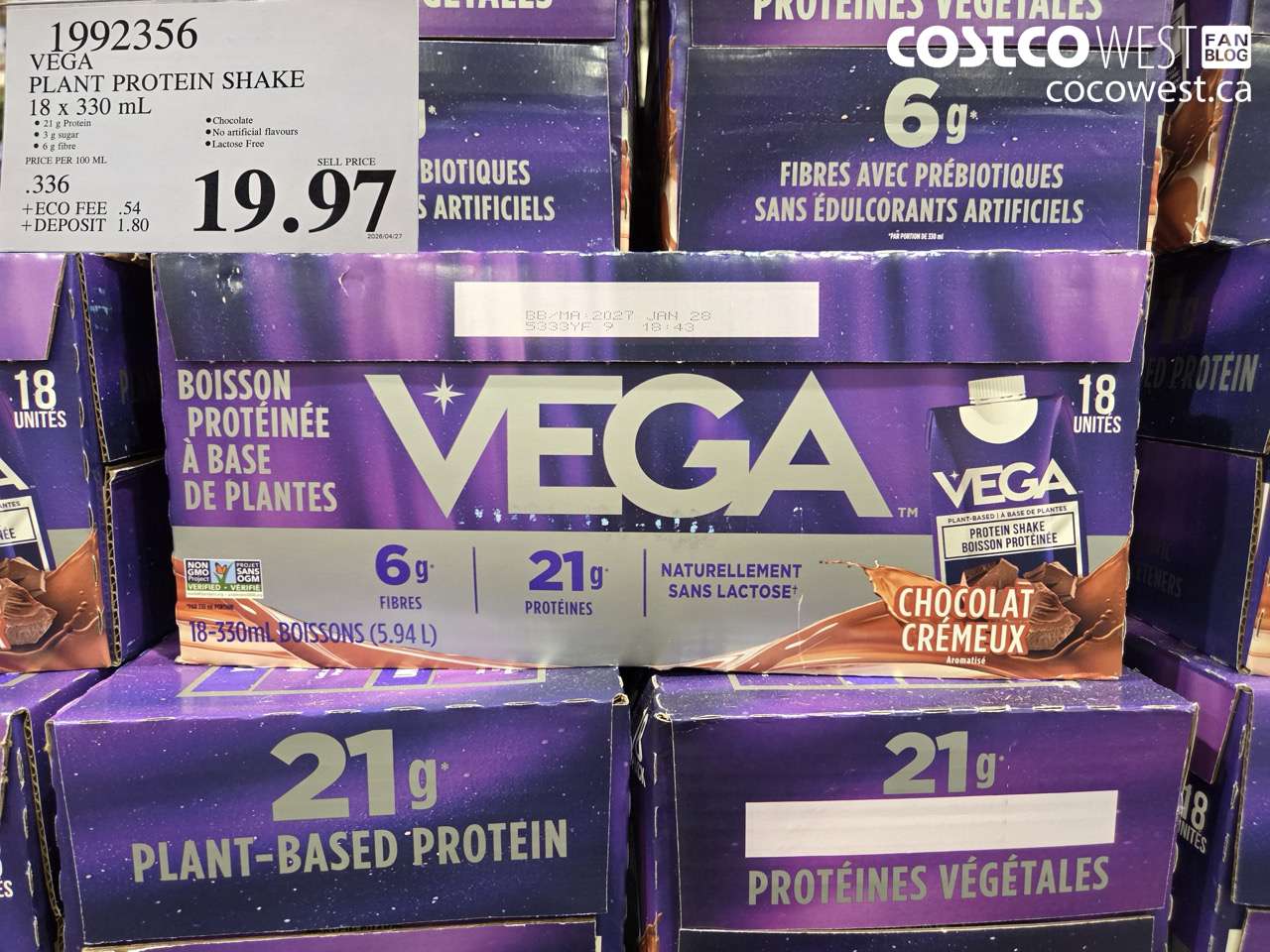 VEGA PLANT PROTEIN SHAKE 18 X 330 ML