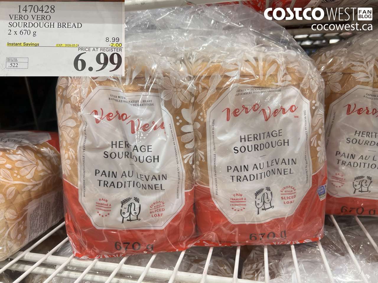 vero vero sourdough bread 2 x 670 g