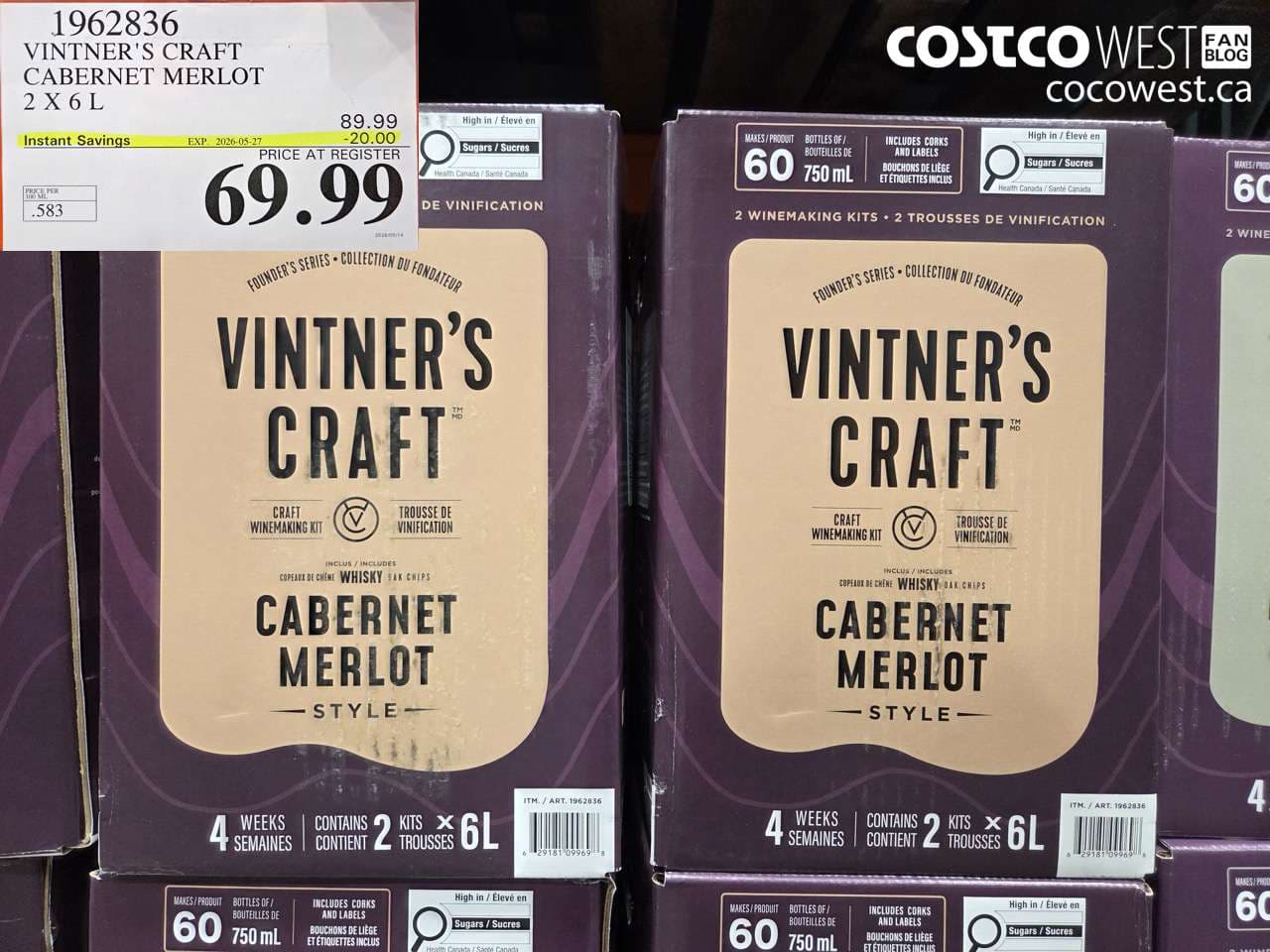 VINTNER’S CRAFT CABERNET MERLOT 2 X 6 L