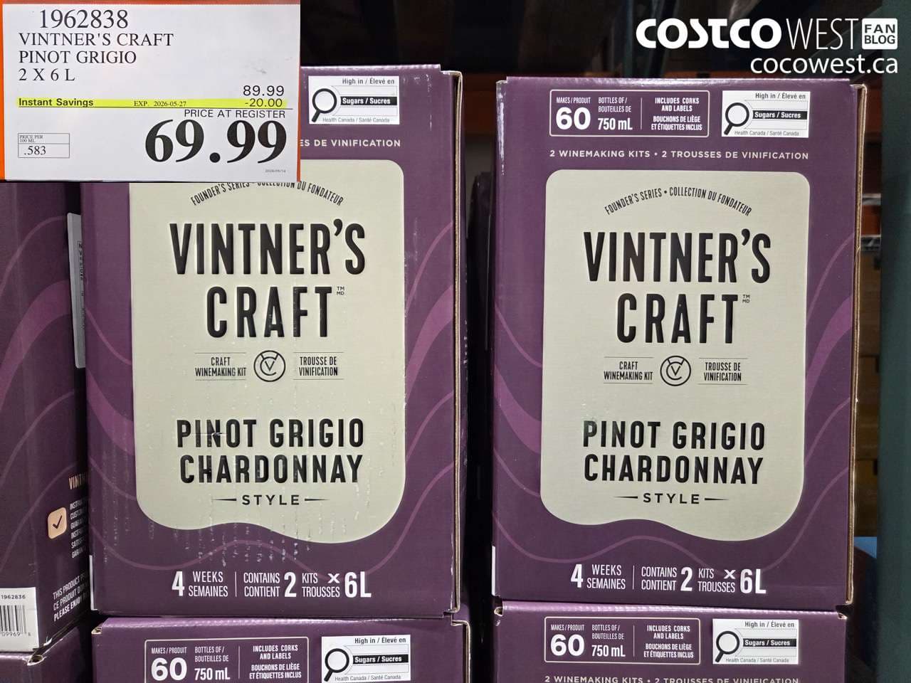 VINTNER’S CRAFT PINOT GRIGIO 2 X 6 L