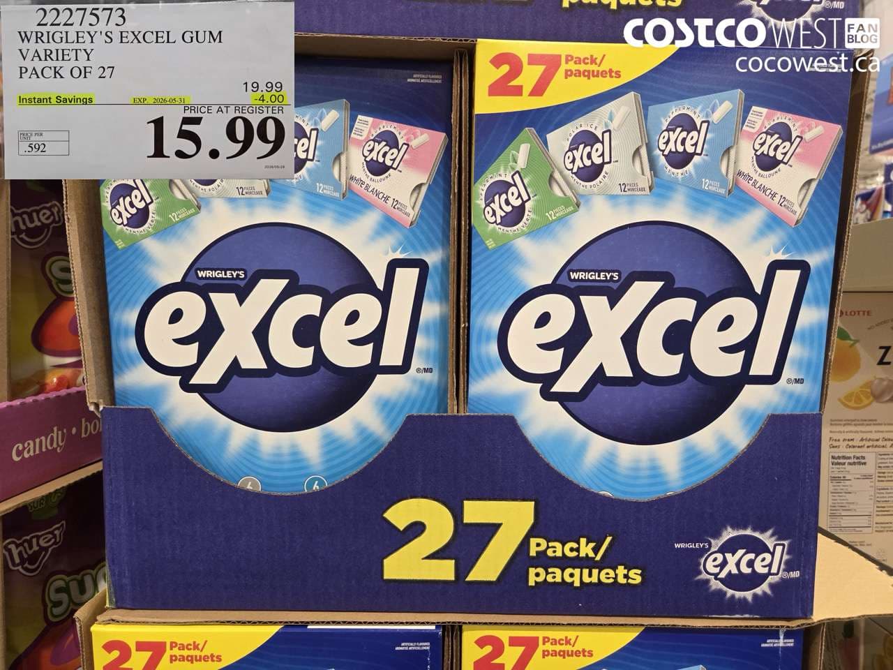 wrigleys excel gum variety pack of 27