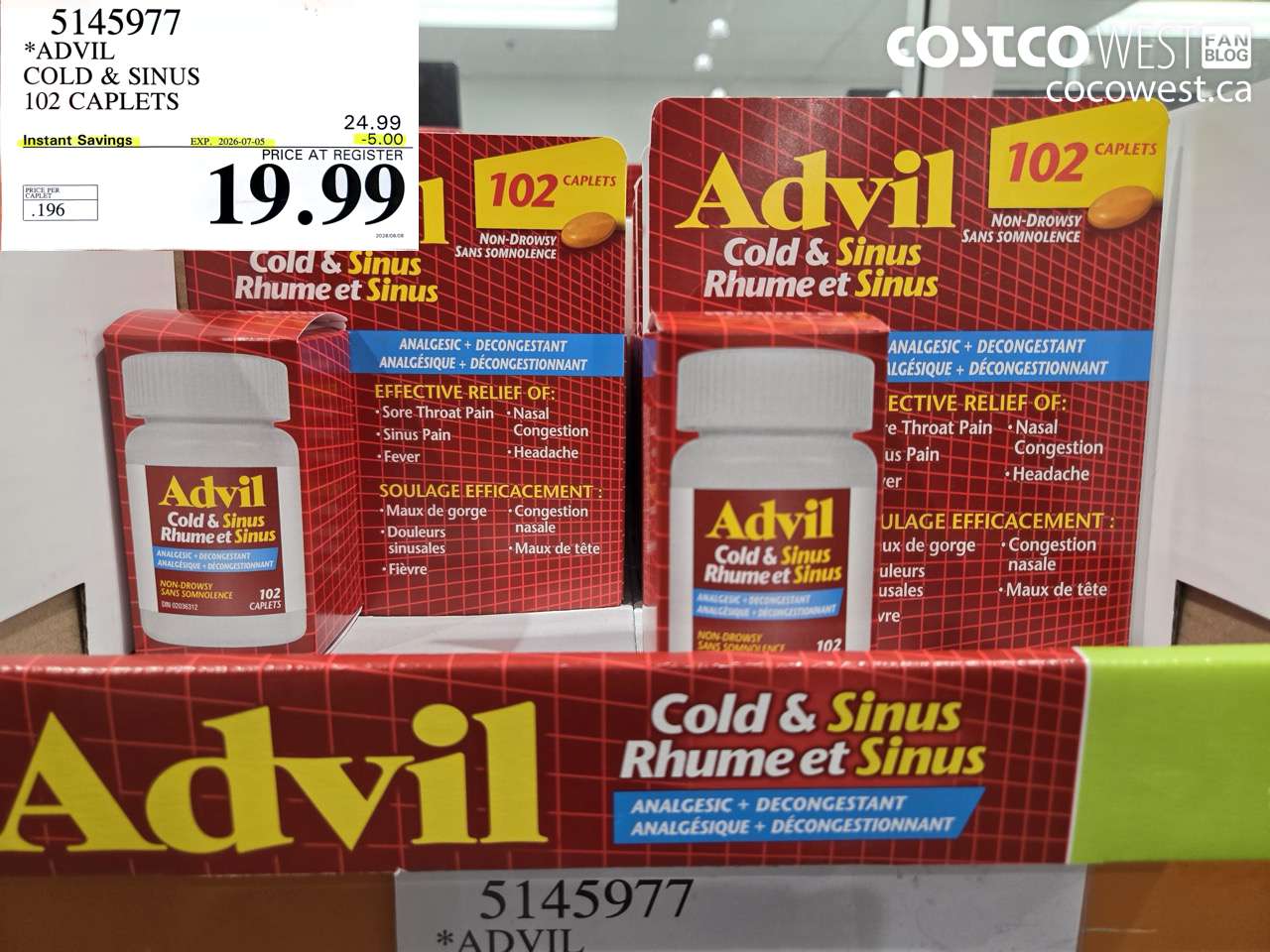 advil cold  sinus 102 caplets