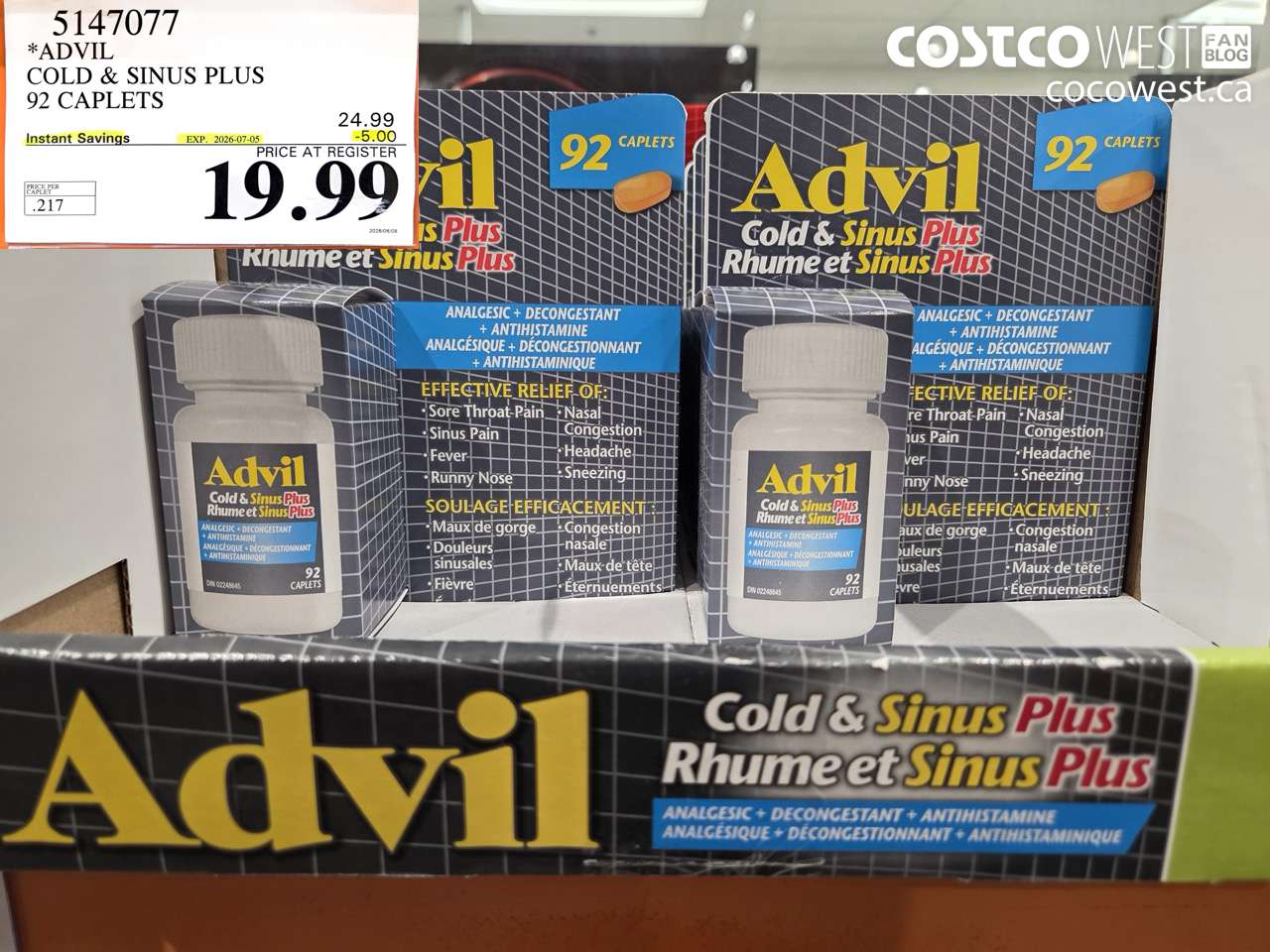 advil cold  sinus plus 92 caplets