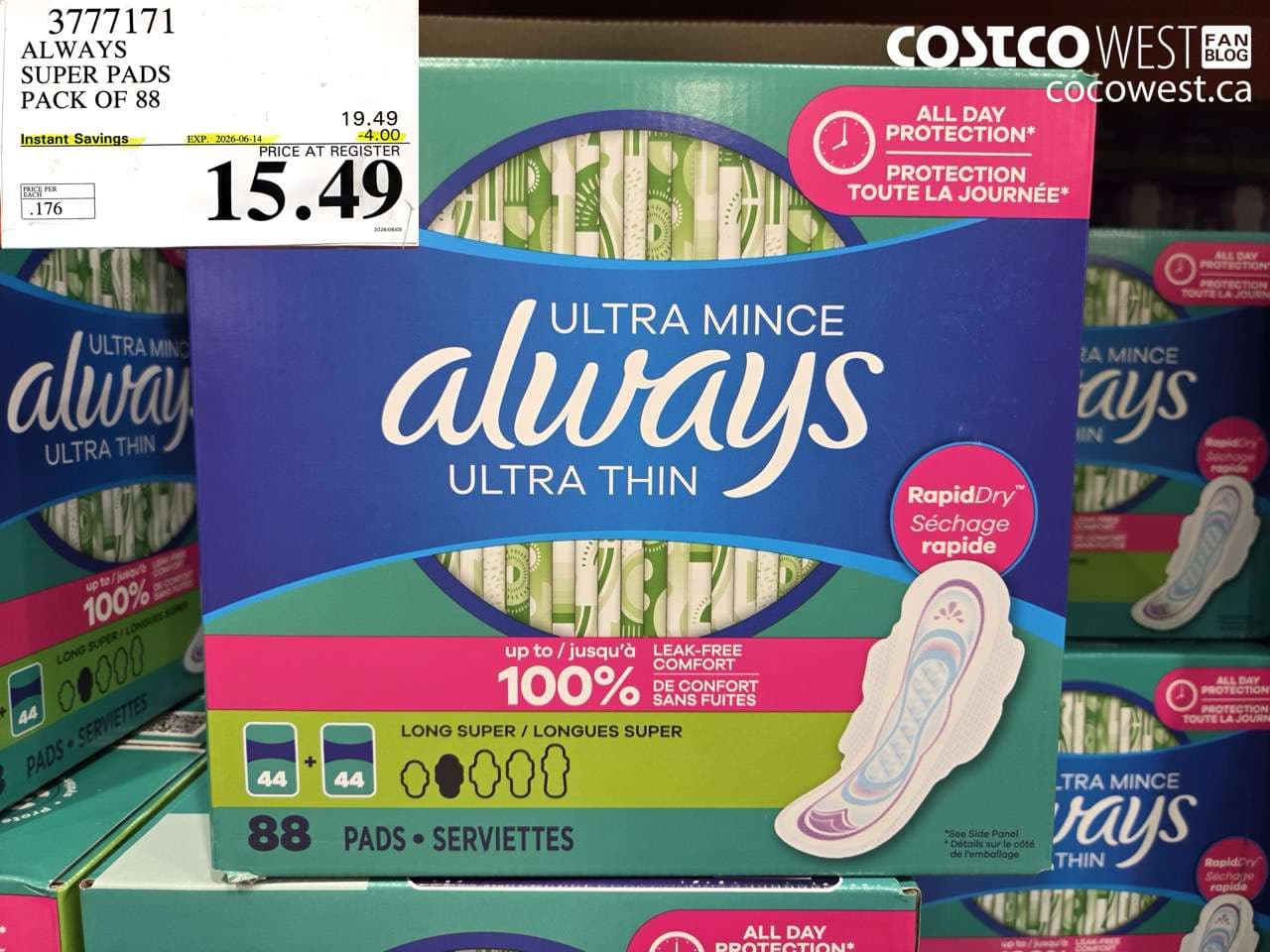always super pads pack of 88