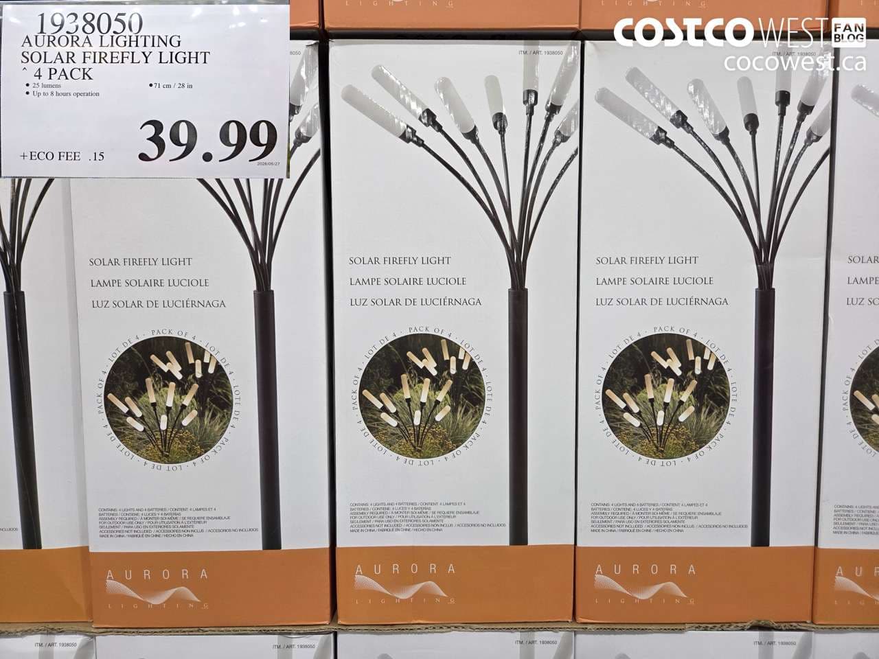 AURORA LIGHTING SOLAR FIREFLY LIGHT 4 PACK