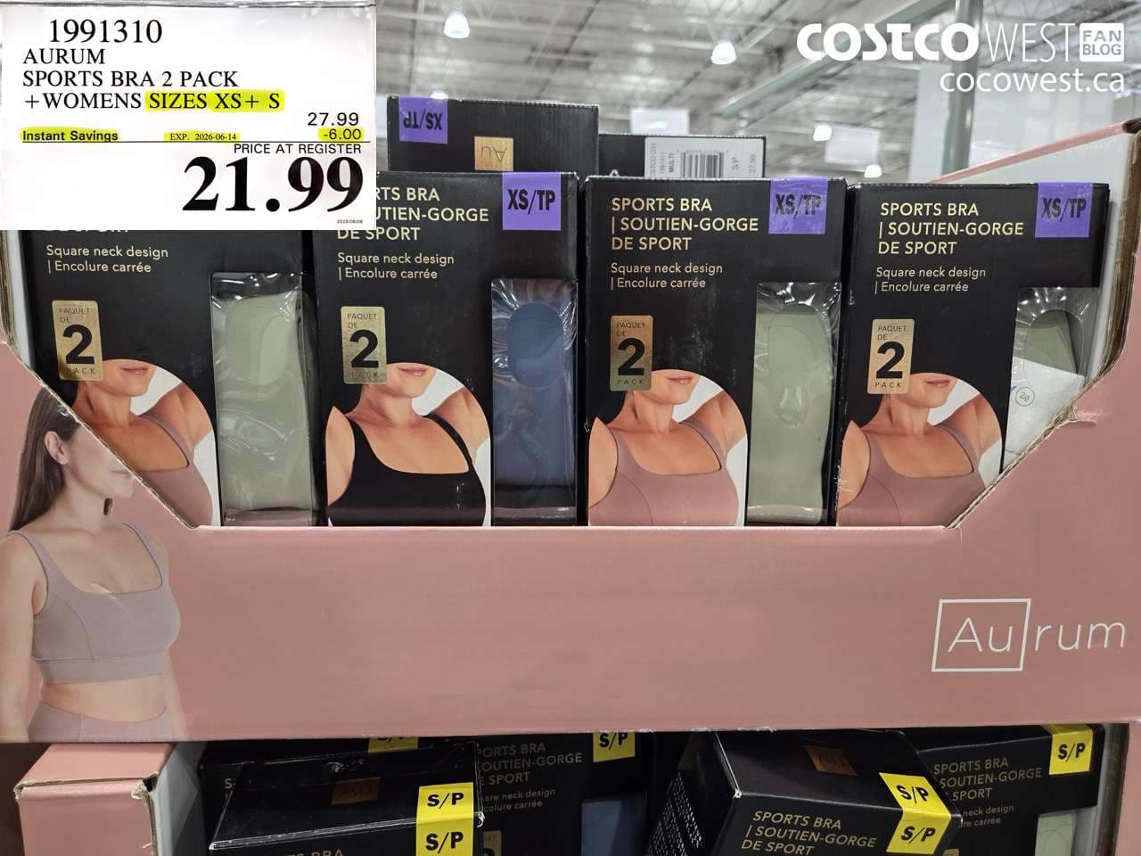 aurum sports bra 2 pack  womens sizes xs  s
