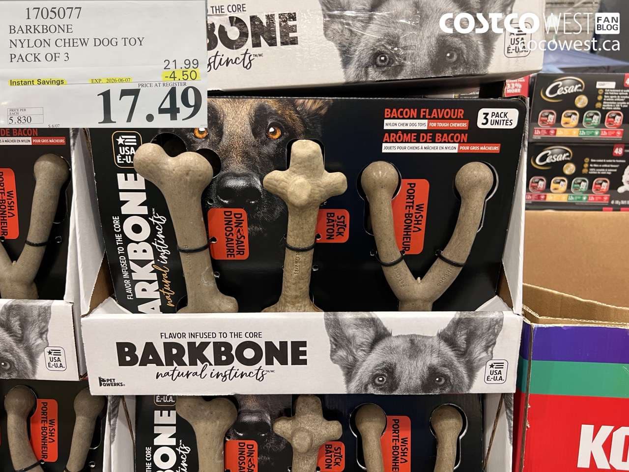 barkbone nylon chew dog toy pack of 3