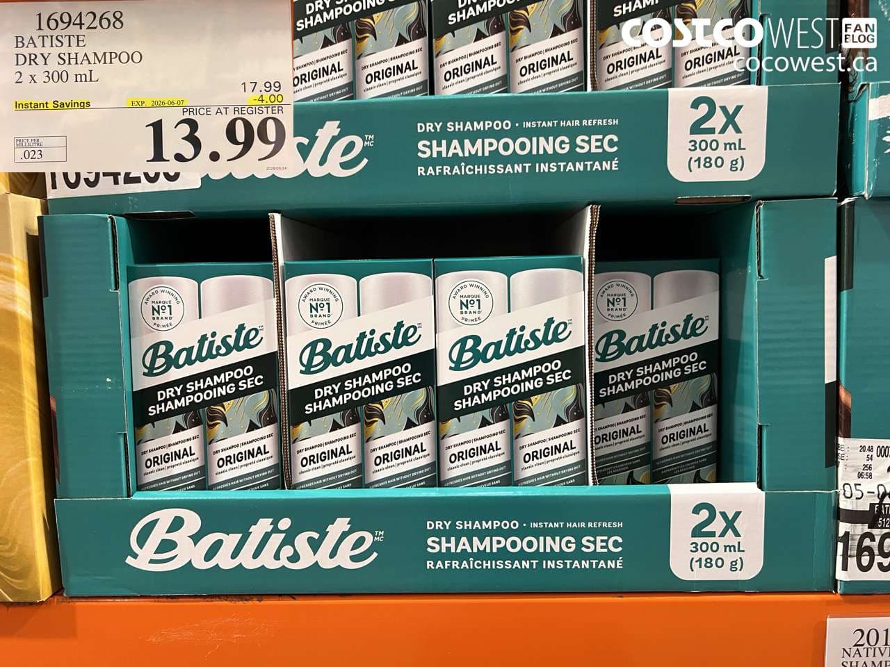 batiste dry shampoo 2 x 300 ml