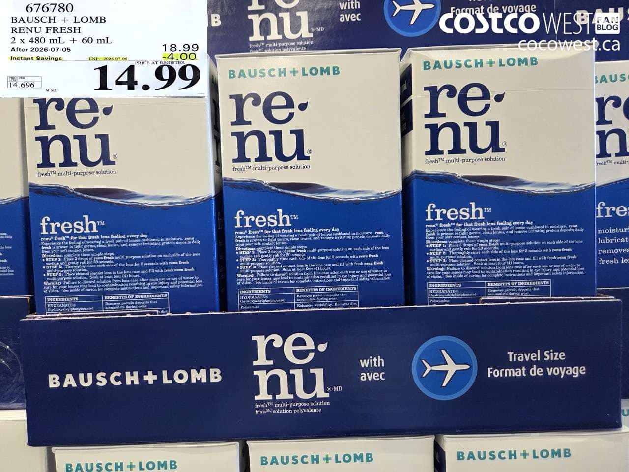 bausch  lomb renu fresh 2 x 480 ml  60 ml