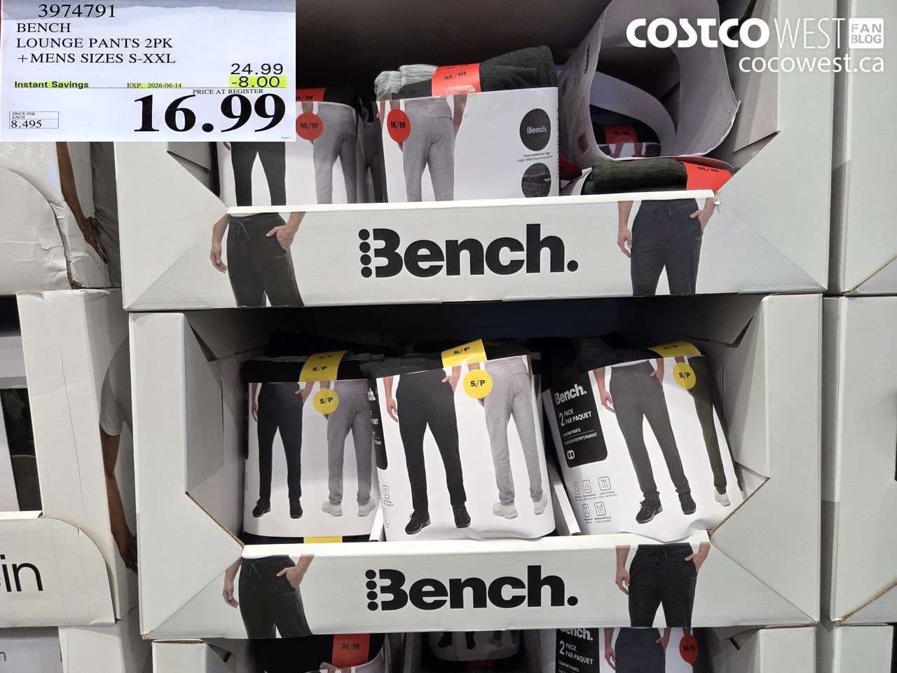 BENCH LOUNGE PANTS 2PK +MENS SIZES S-XXL