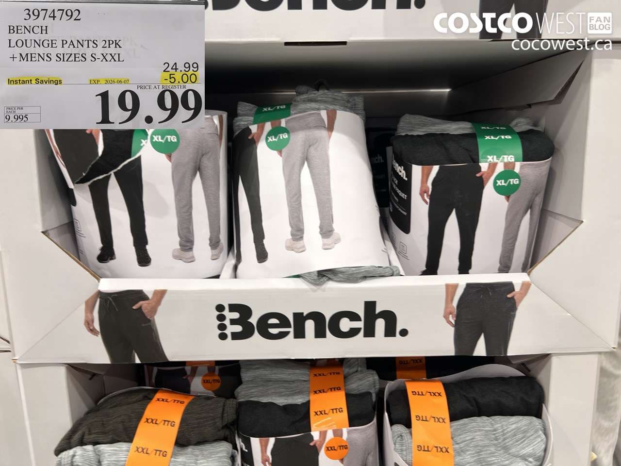 bench lounge pants 2pk  mens sizes sxxl