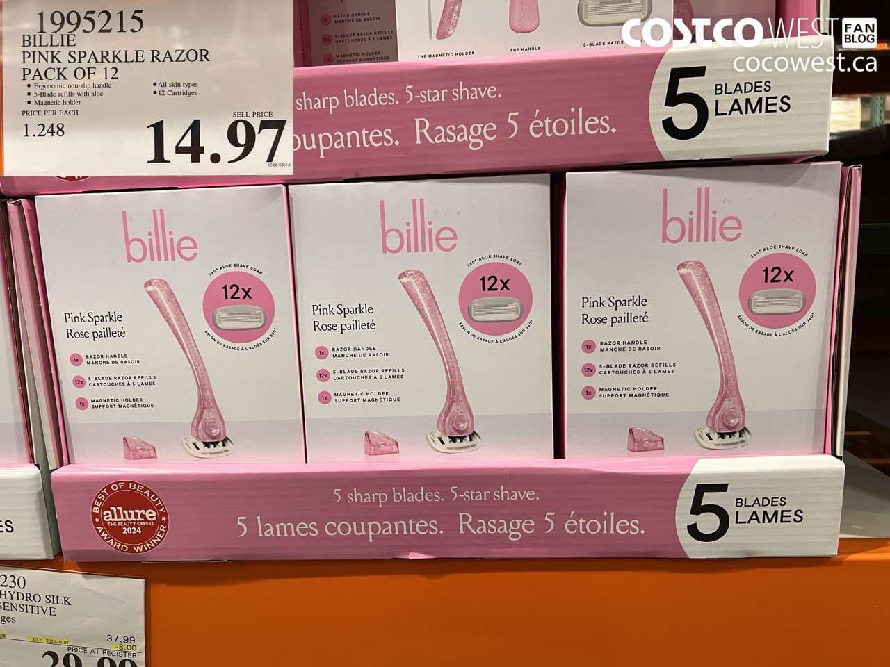 billie pink sparkle razor pack of 12