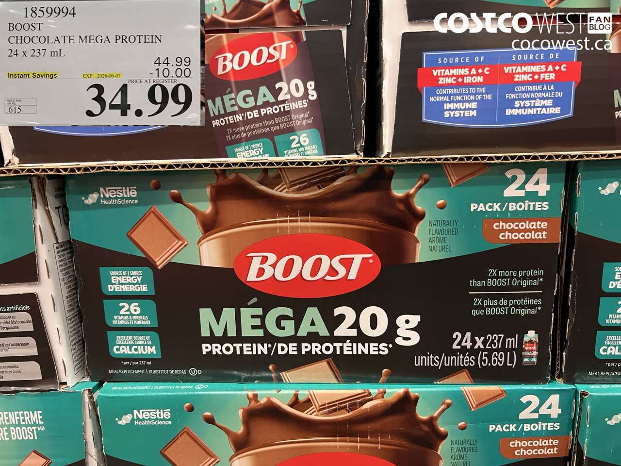 boost chocolate mega protein 24 x 237 ml