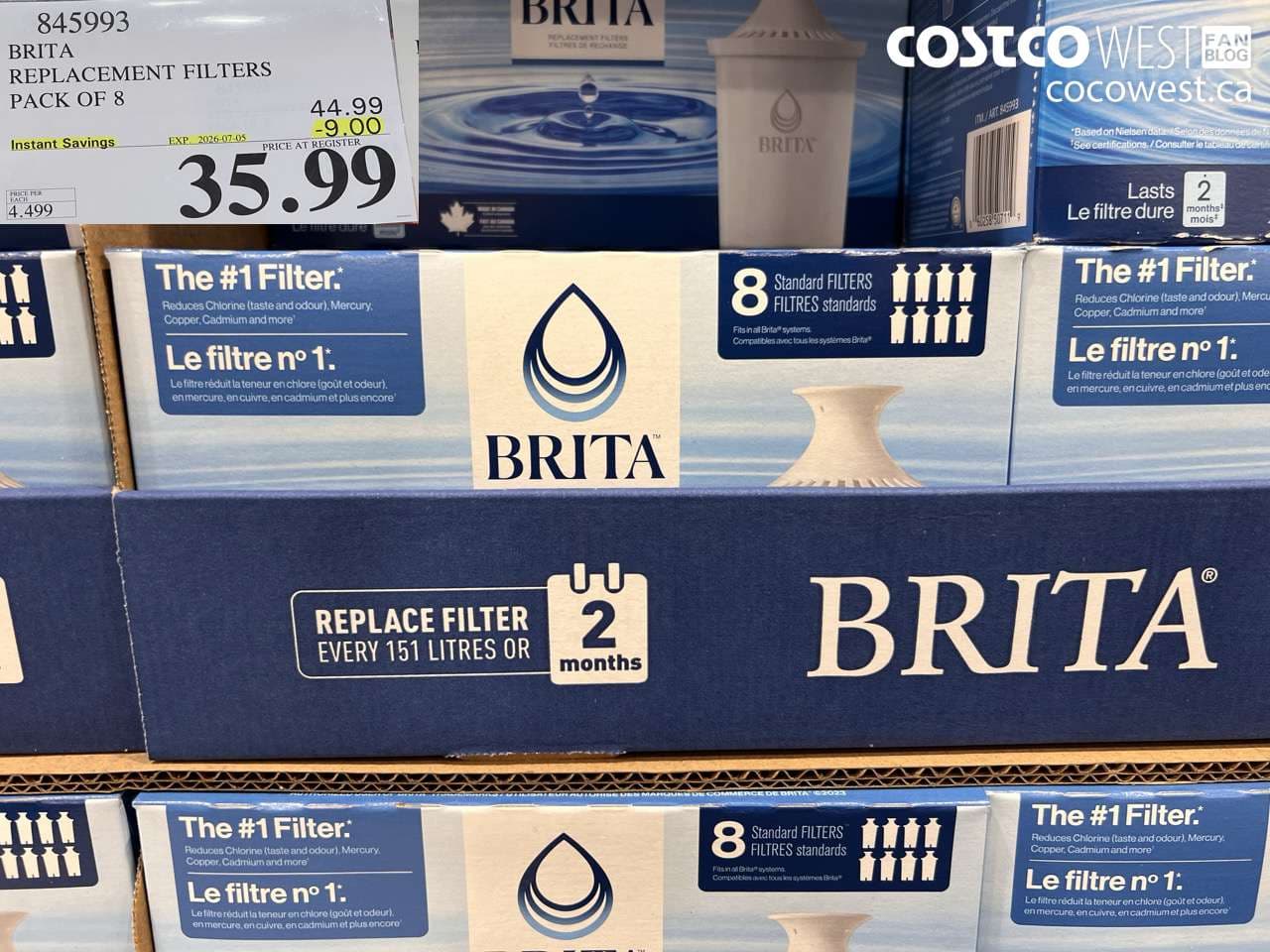BRITA REPLACEMENT FILTERS PACK OF 8