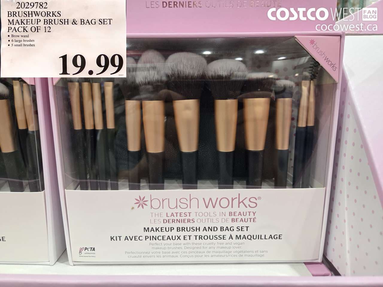 BRUSHWORKS MAKEUP BRUSH & BAG SET PACK OF 12