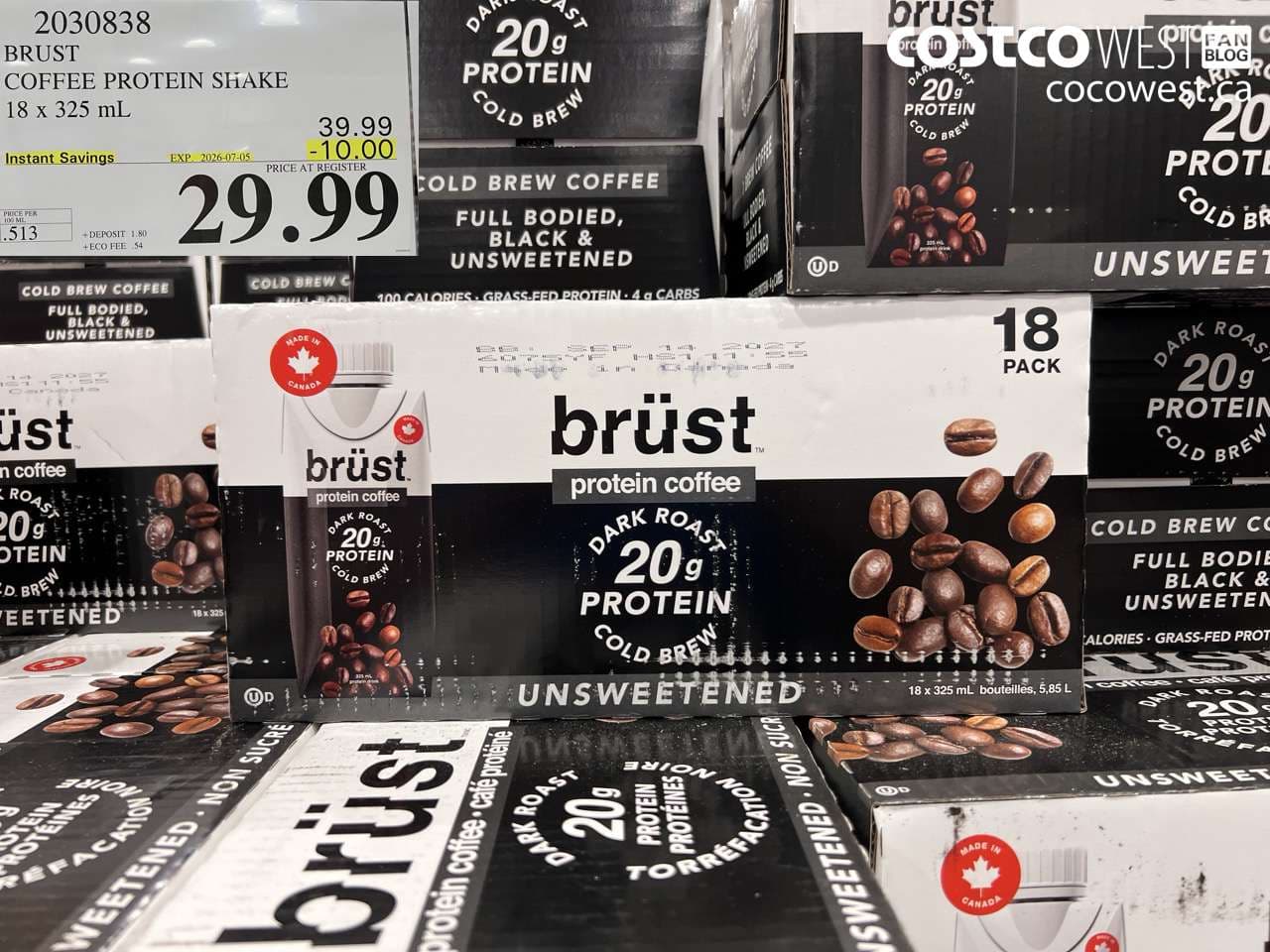 BRUST COFFEE PROTEIN SHAKE 18 X 325 ML