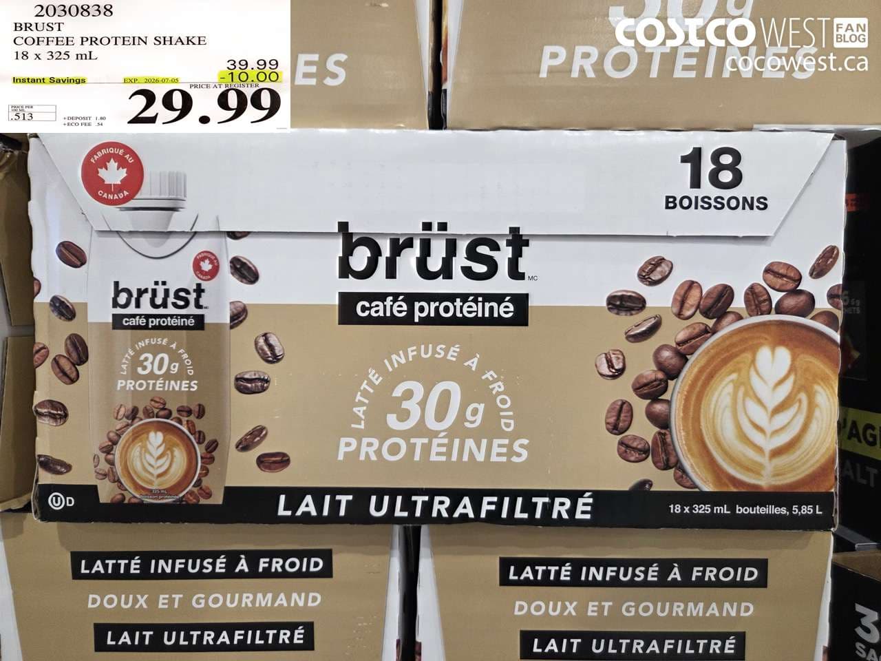 brust coffee protein shake 18 x 325 ml