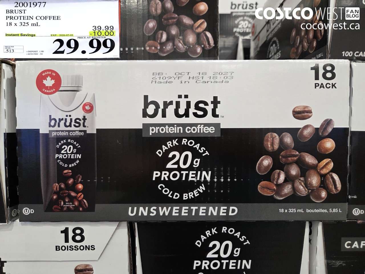 brust protein coffee 18 x 325 ml