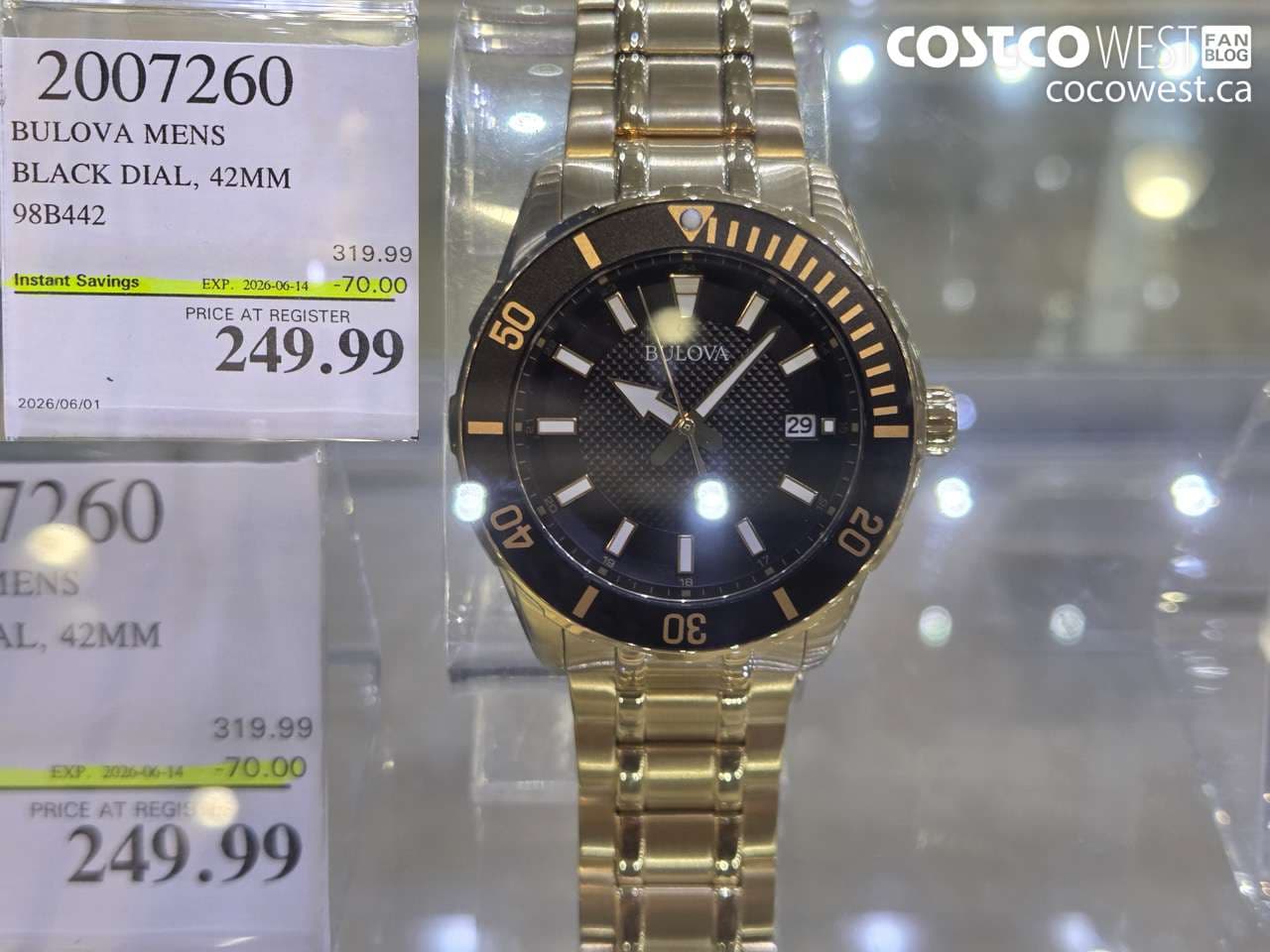 BULOVA MENS BLACK DIAL, 42MM