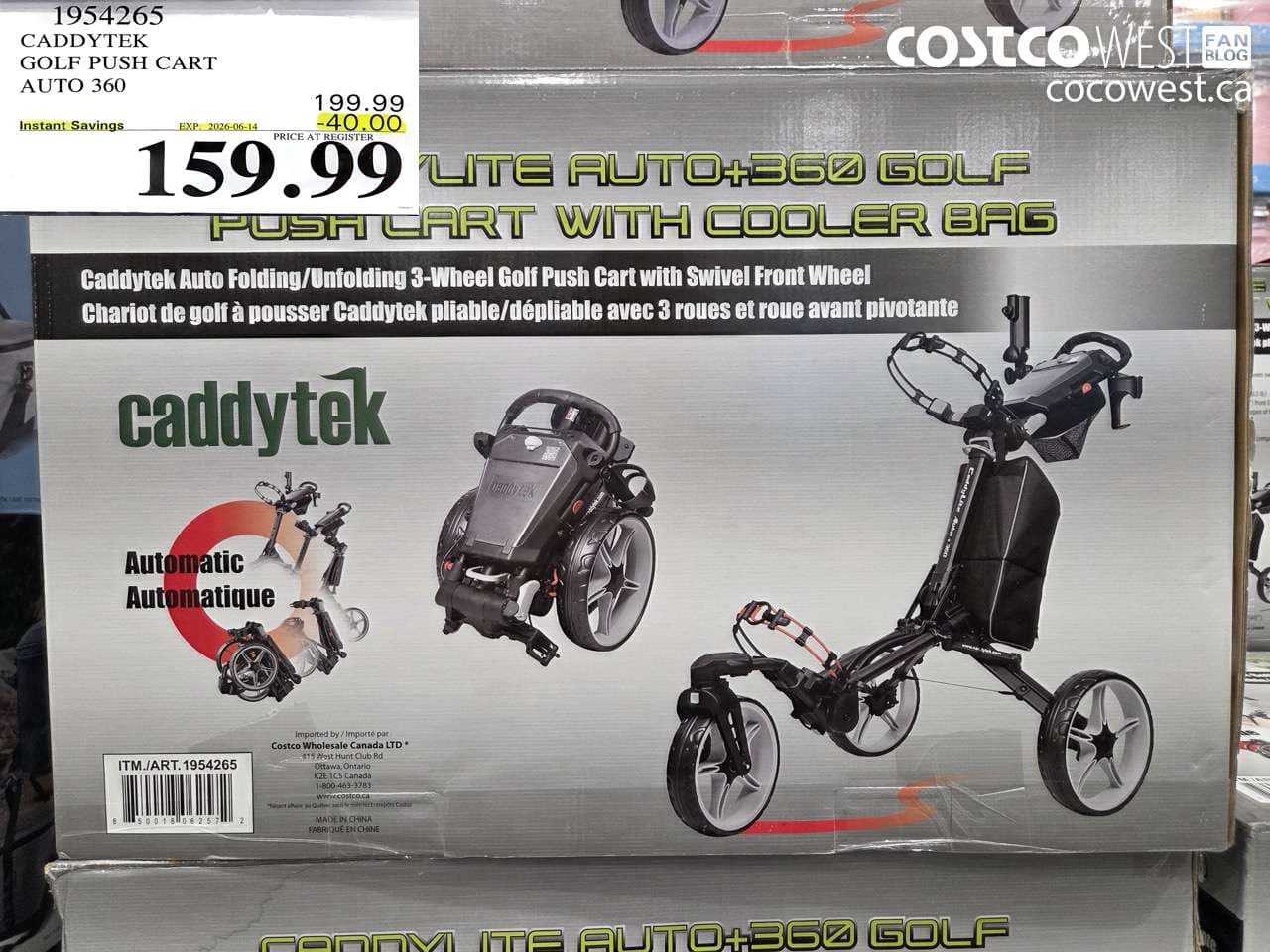 caddytek golf push cart auto 360