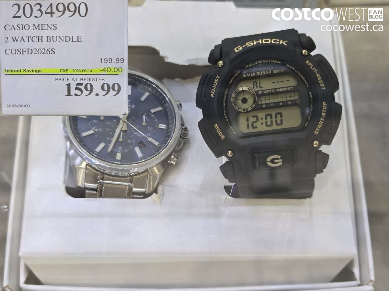 CASIO MENS 2 WATCH BUNDLE COSFD2026S