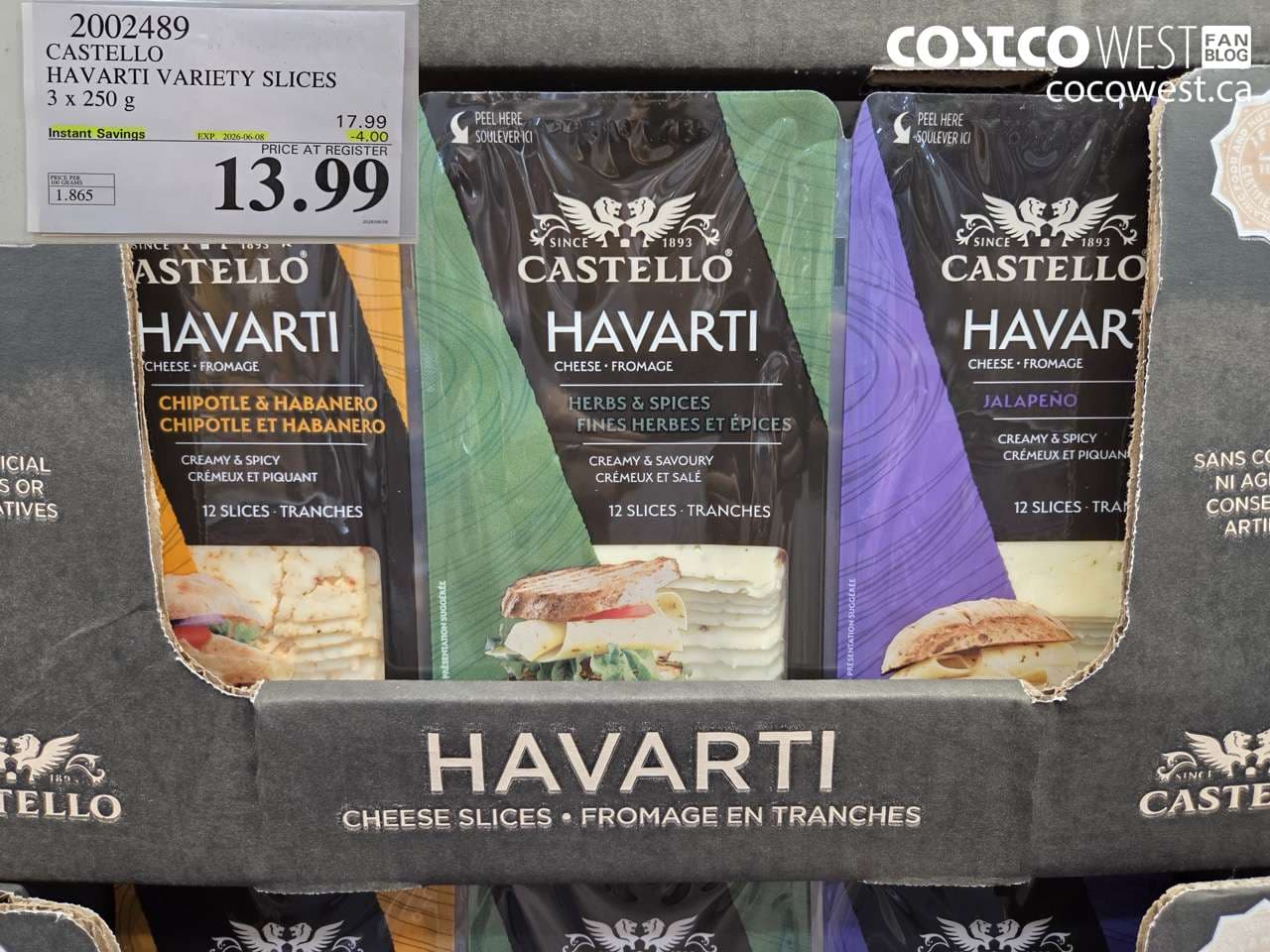 CASTELLO HAVARTI VARIETY SLICES 3 X 250 G