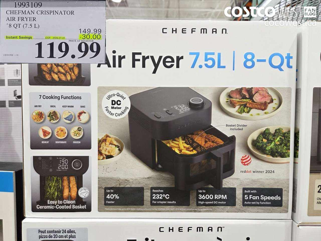 chefman crispinator air fryer 8 qt 75 l
