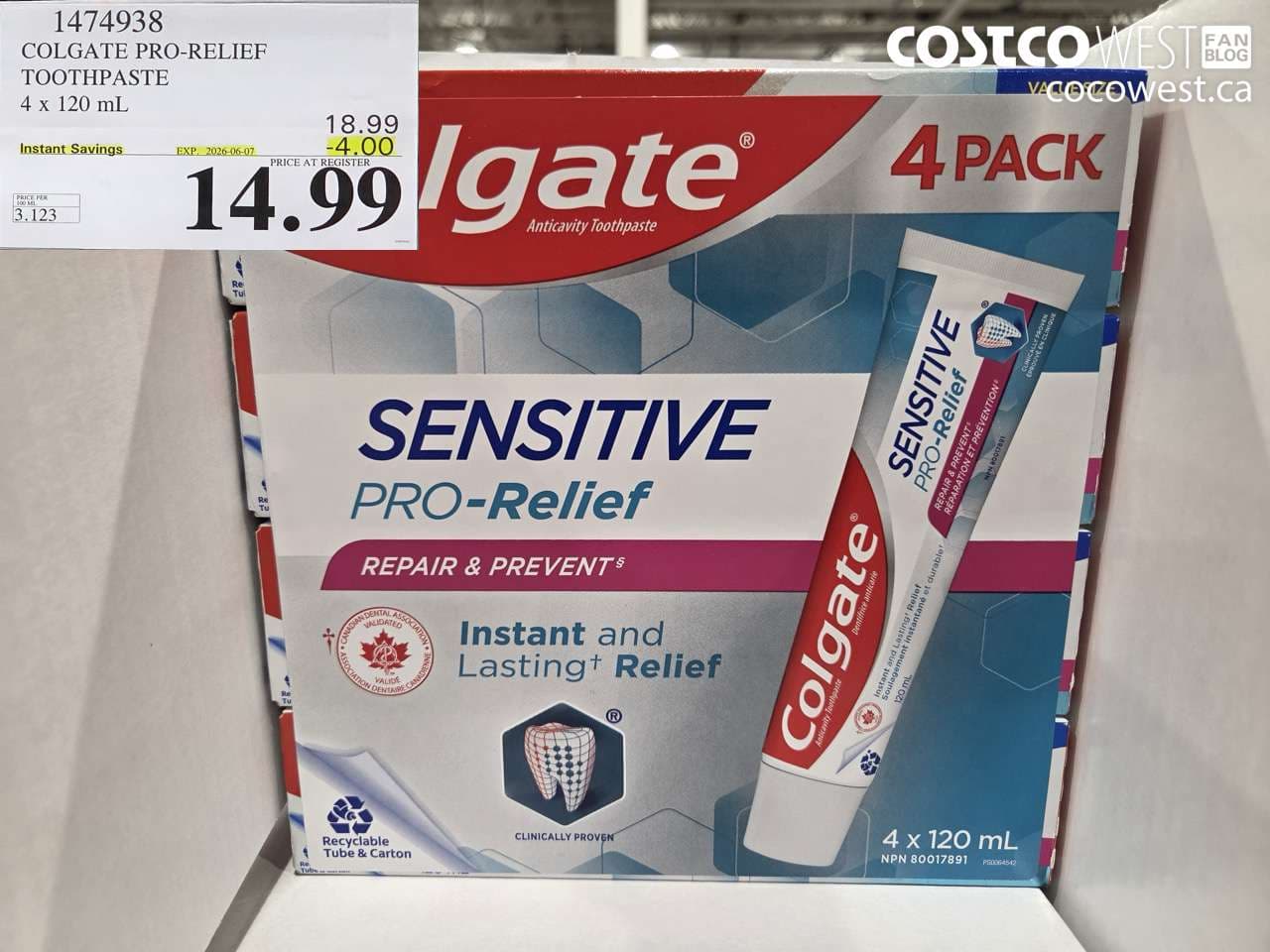 colgate prorelief toothpaste 4 x 120 ml