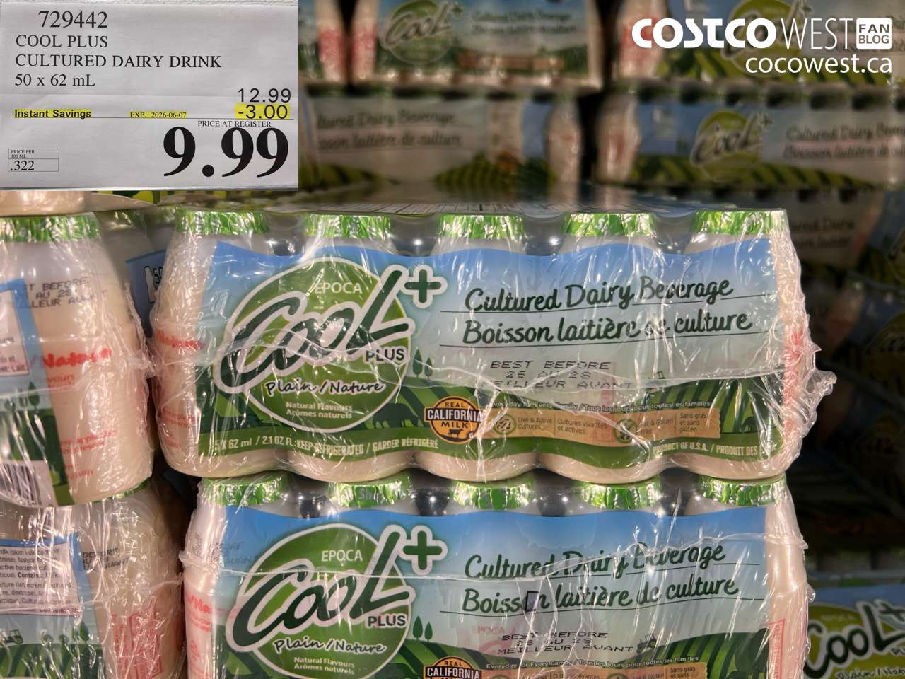 COOL PLUS CULTURED DAIRY DRINK 50 X 62 ML