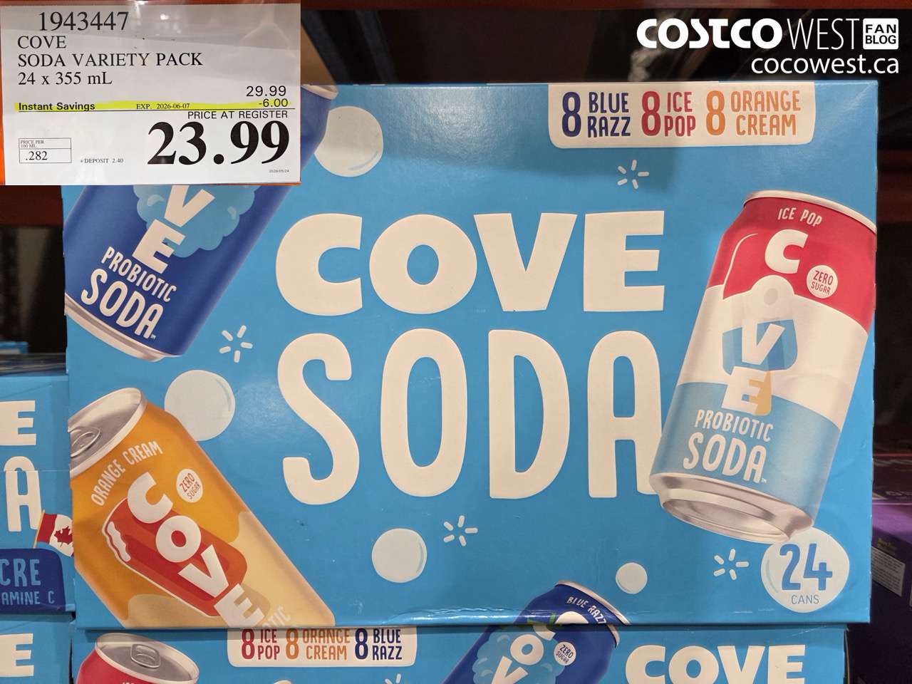 cove soda variety pack 24 x 355 ml