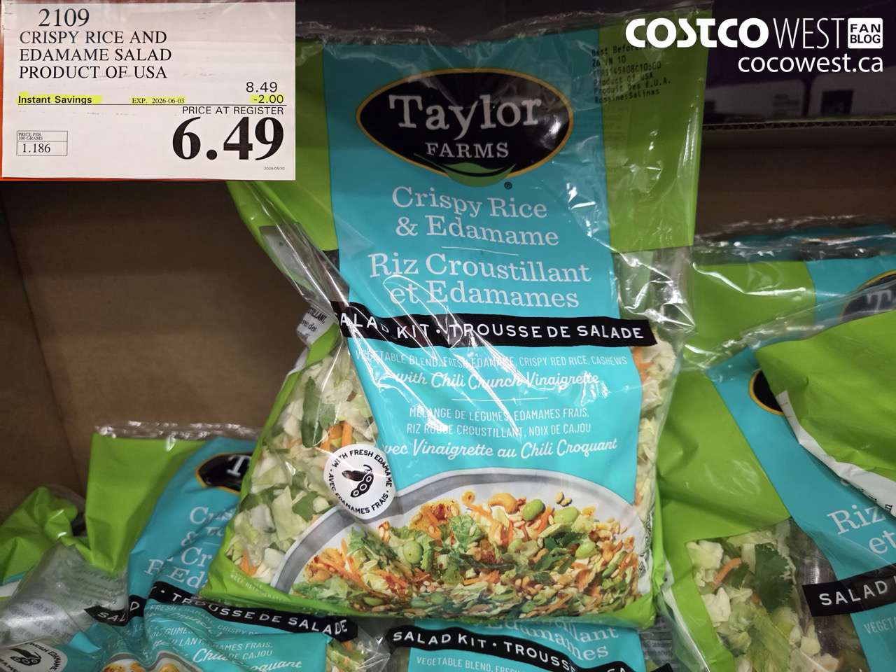 crispy rice and edamame salad product of usa