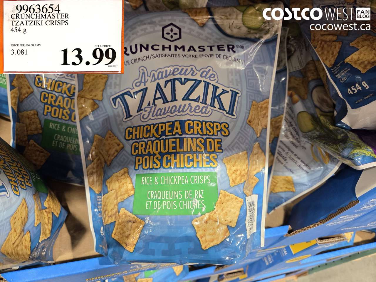 crunchmaster tzatziki crisps 454 g