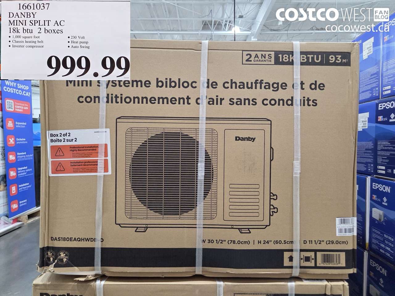 danby mini split ac 18k btu 2 boxes
