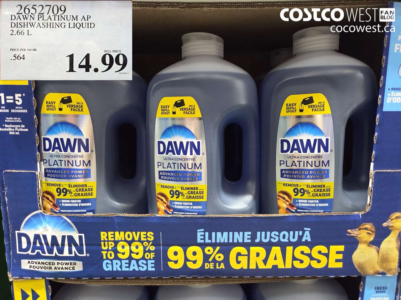 dawn platinum ap dishwashing liquid 266 l