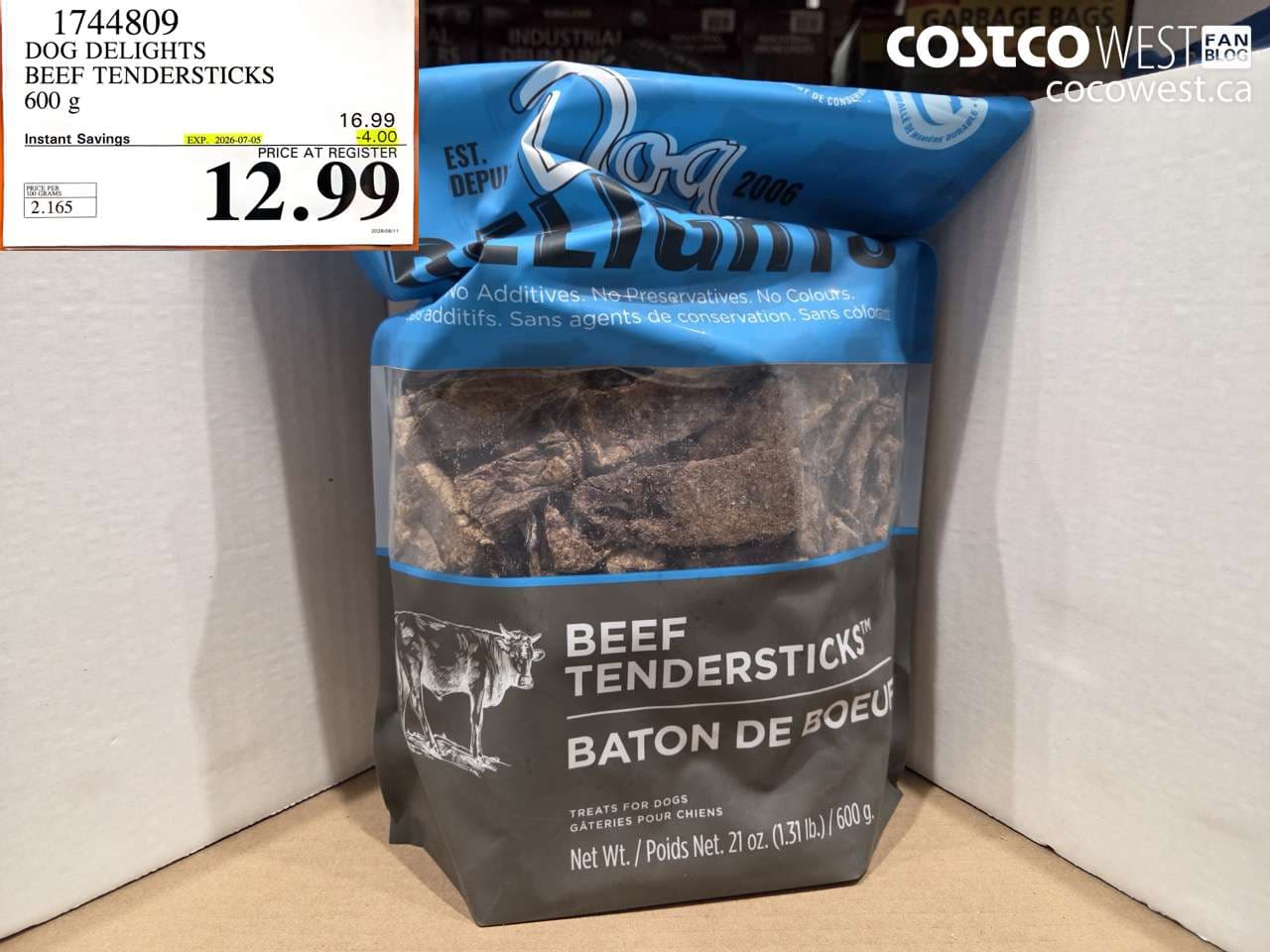 dog delights beef tendersticks 600 g