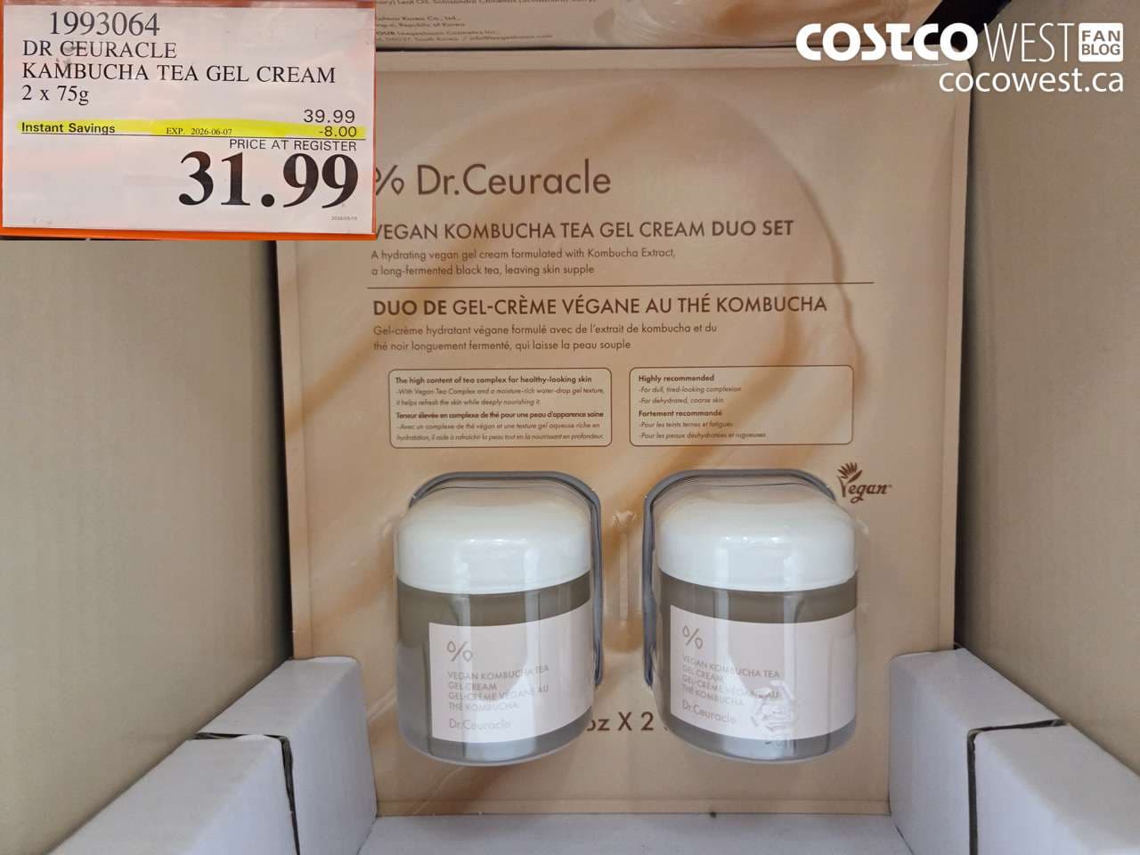 dr ceuracle kambucha tea gel cream 2 x 75g