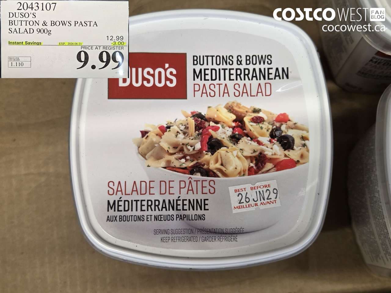 DUSO’S BUTTON & BOWS PASTA SALAD 900G