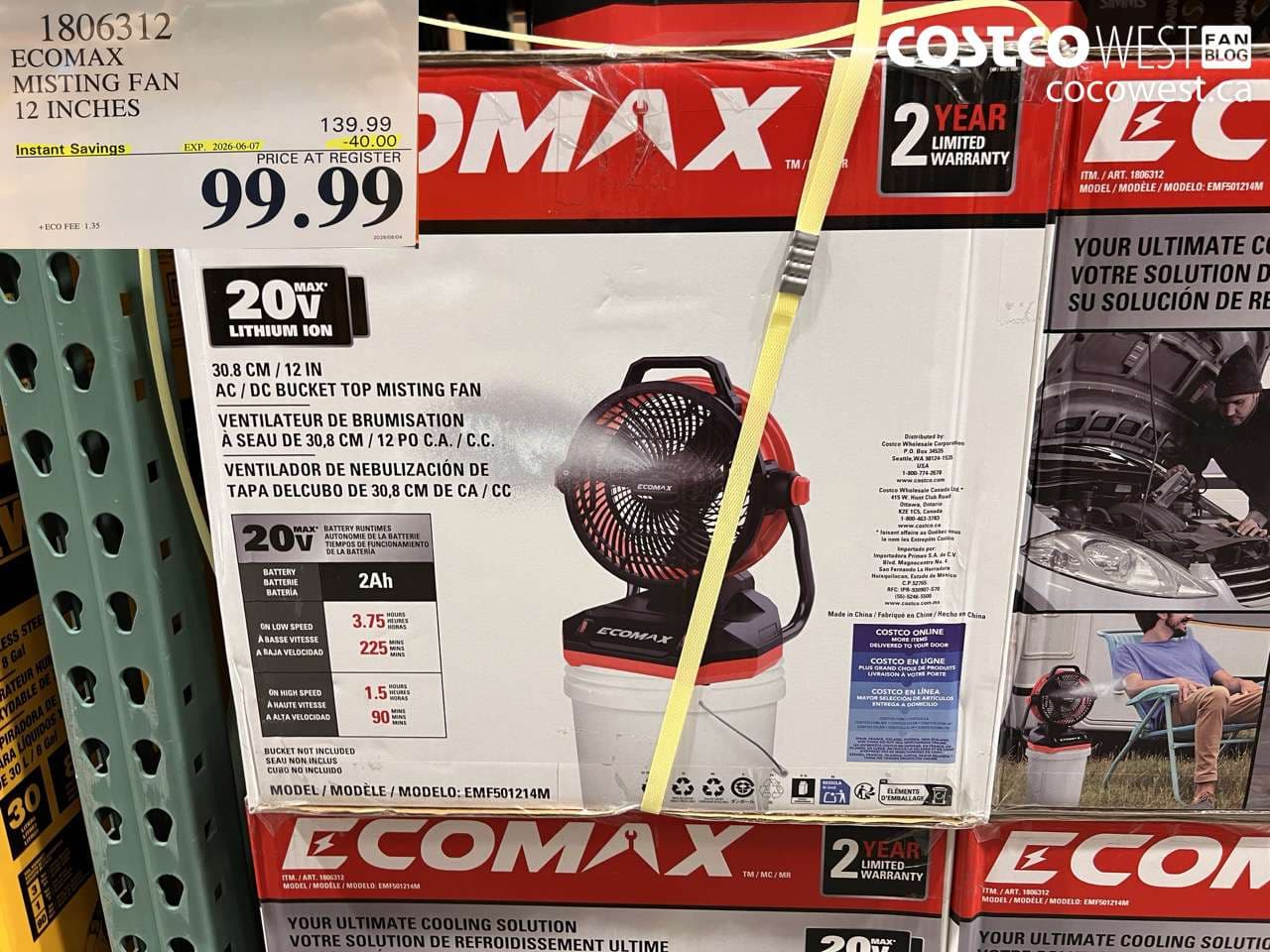 ECOMAX MISTING FAN 12 INCHES