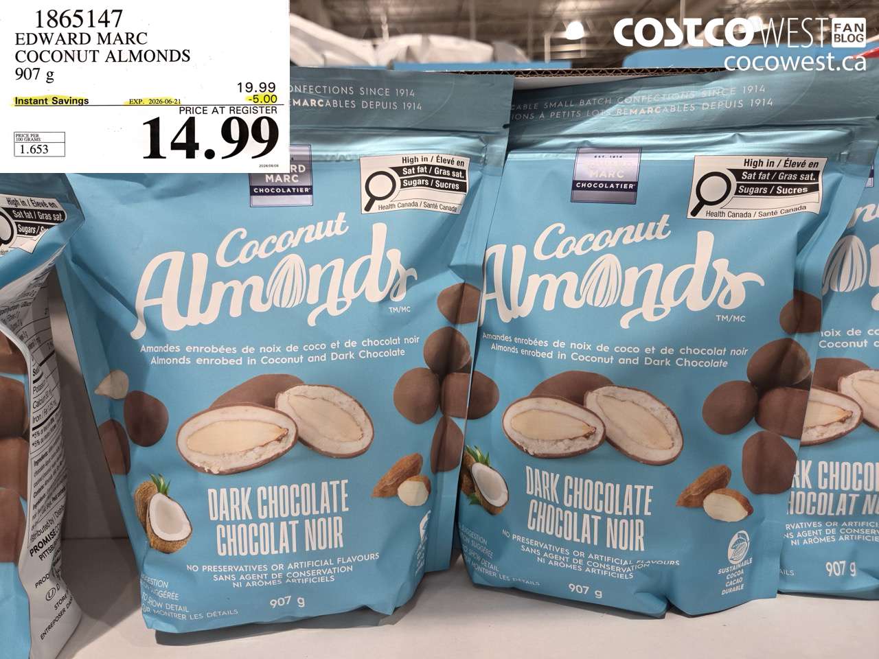 edward marc coconut almonds 907 g