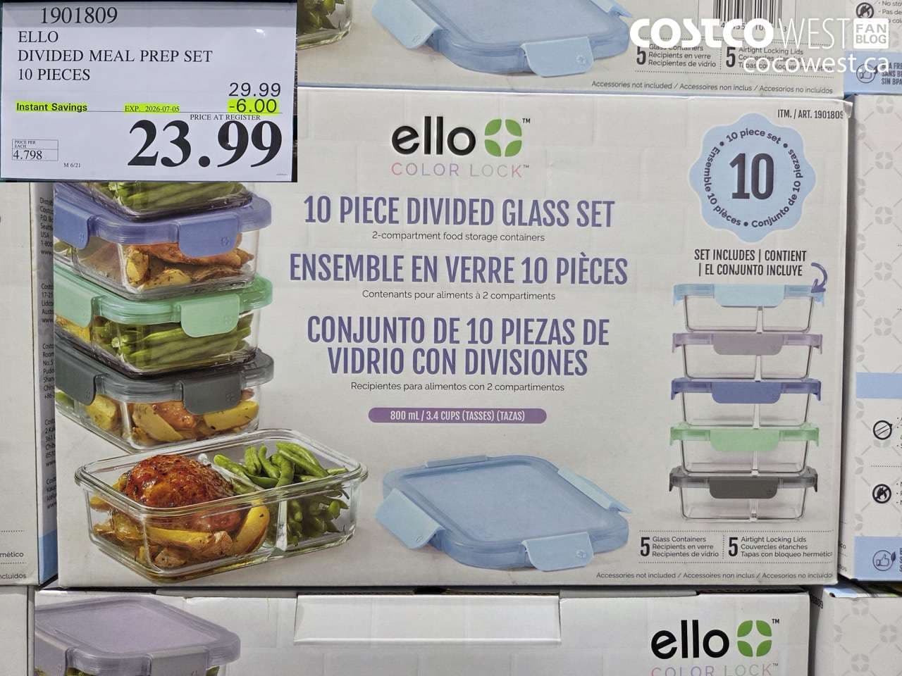 ELLO DIVIDED MEAL PREP SET 10 PIECES