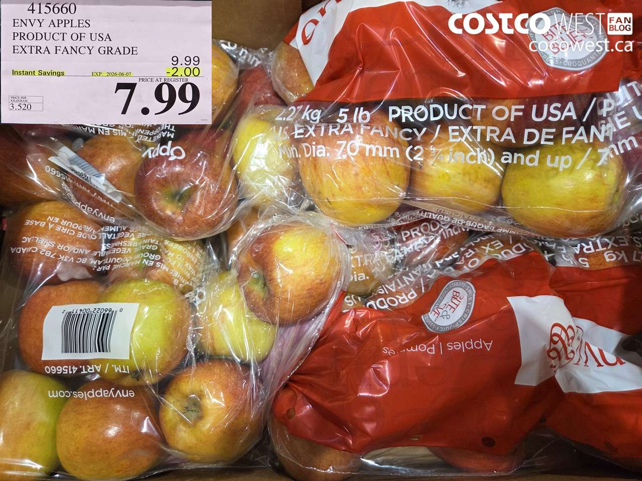 ENVY APPLES PRODUCT OF USA EXTRA FANCY GRADE
