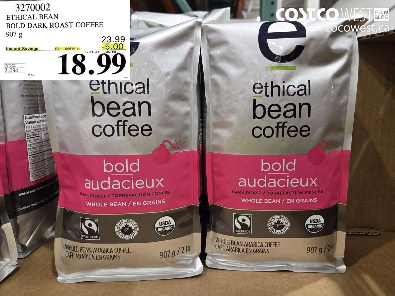 ethical bean bold dark roast coffee 907 g
