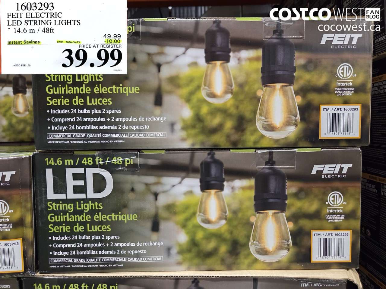 feit electric led string lights 146 m  48ft