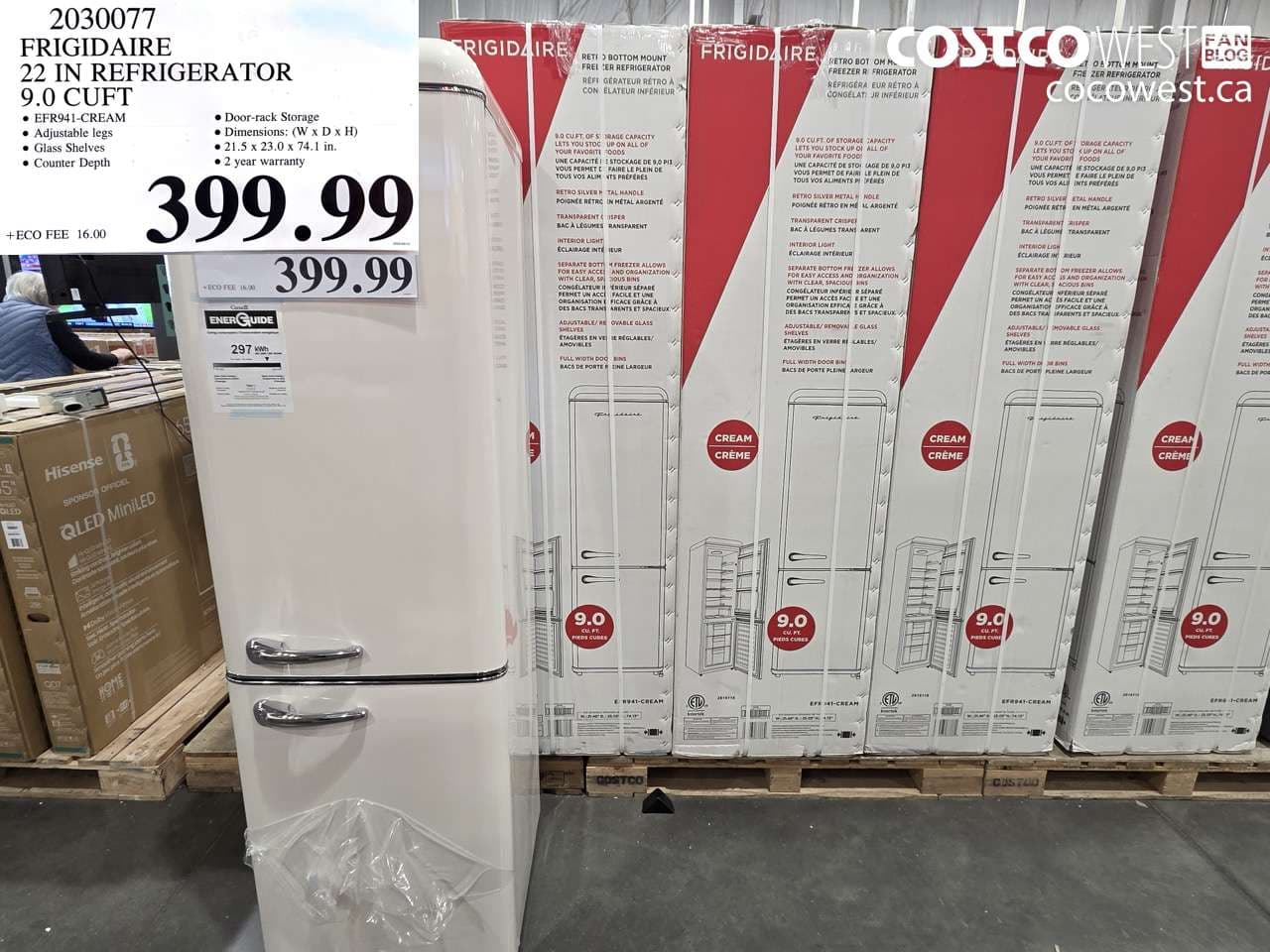 FRIGIDAIRE 22 IN REFRIGERATOR 9.0 CUFT