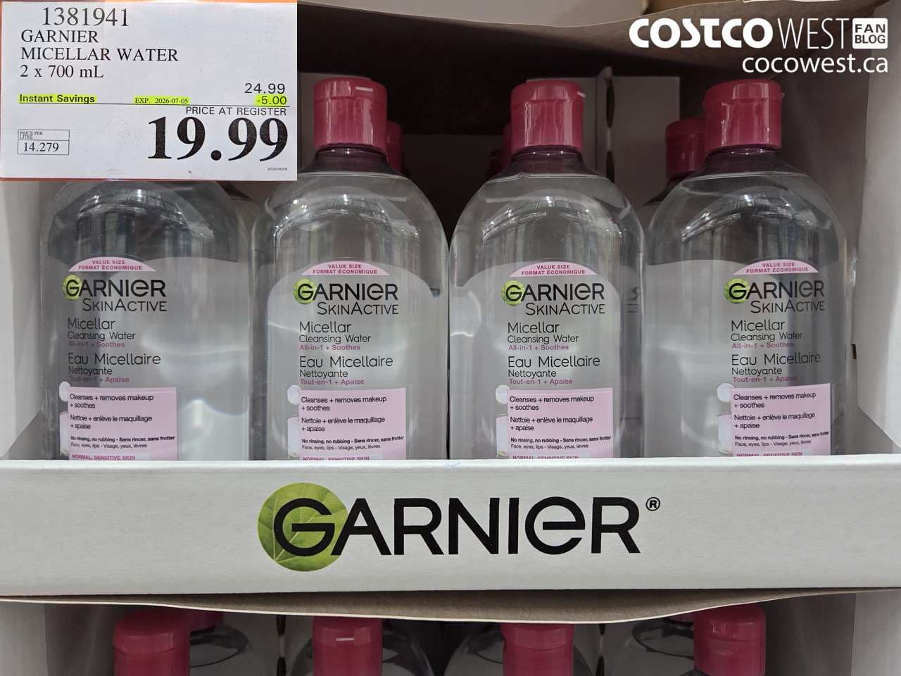 GARNIER MICELLAR WATER 2 X 700 ML