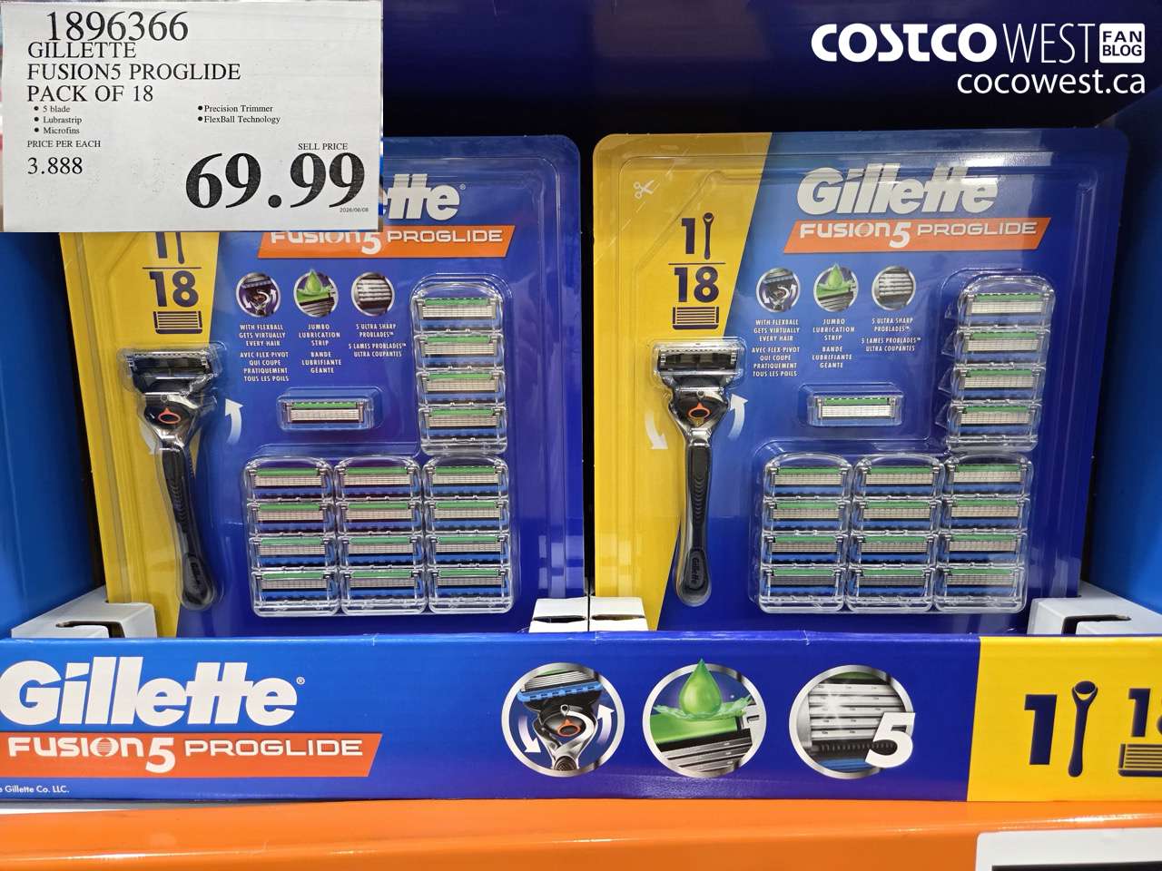 gillette fusion5 proglide pack of 18