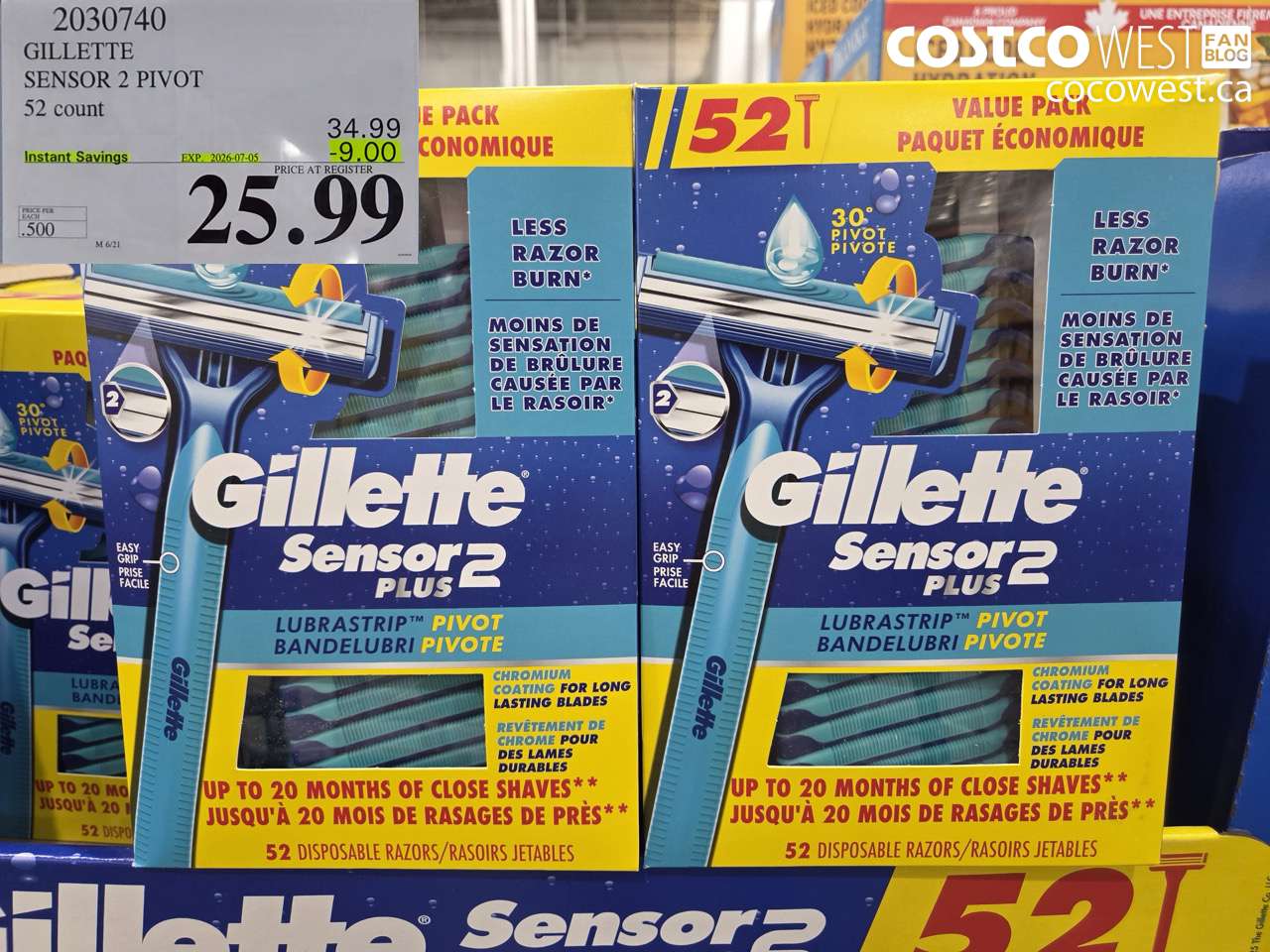 gillette sensor 2 pivot 52 count